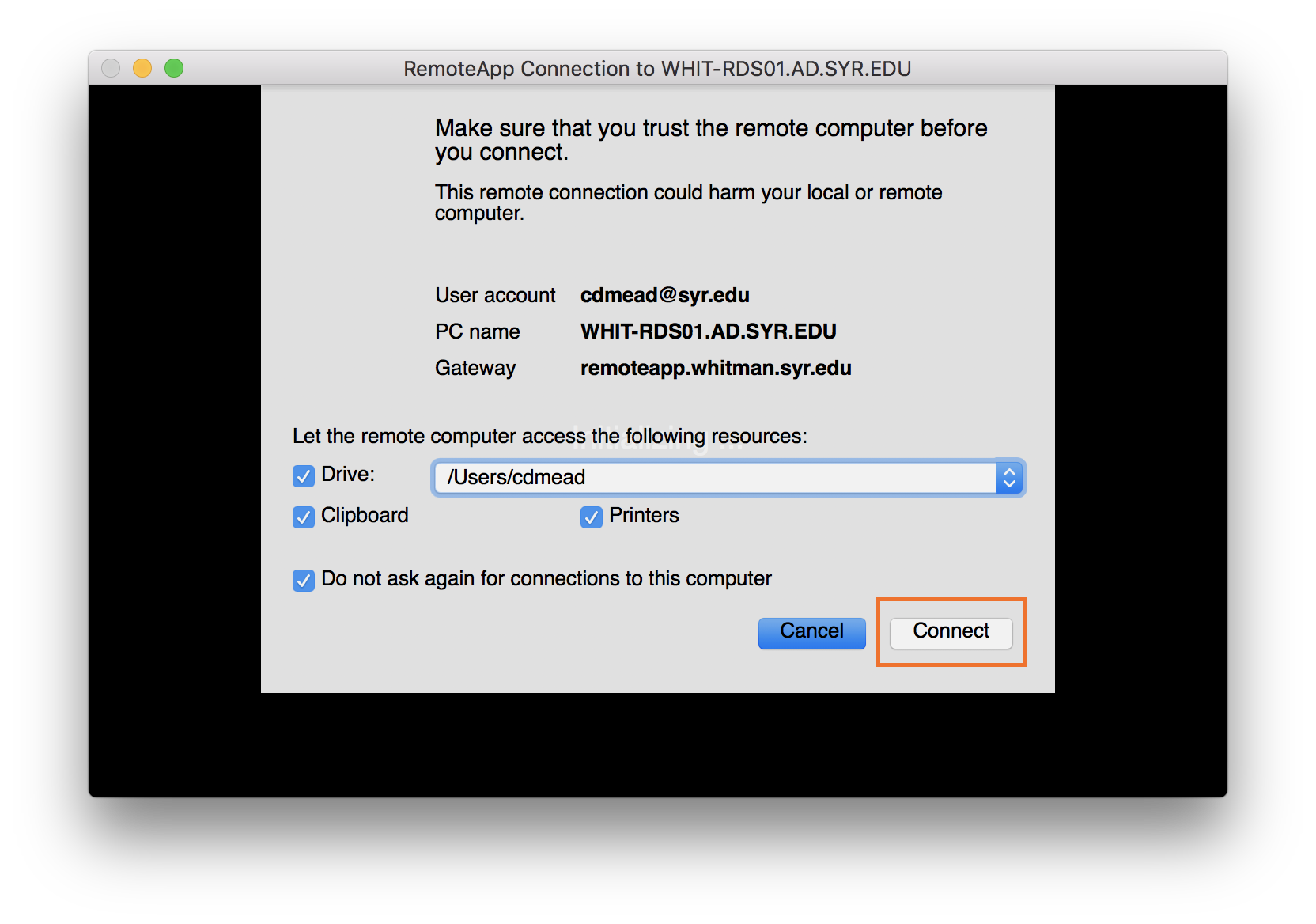 microsoft remote desktop connection client for mac os x
